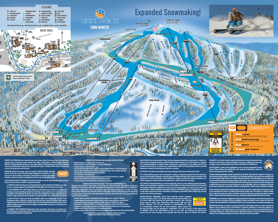 Ski Resort In California Map - Map Of Rose Bowl